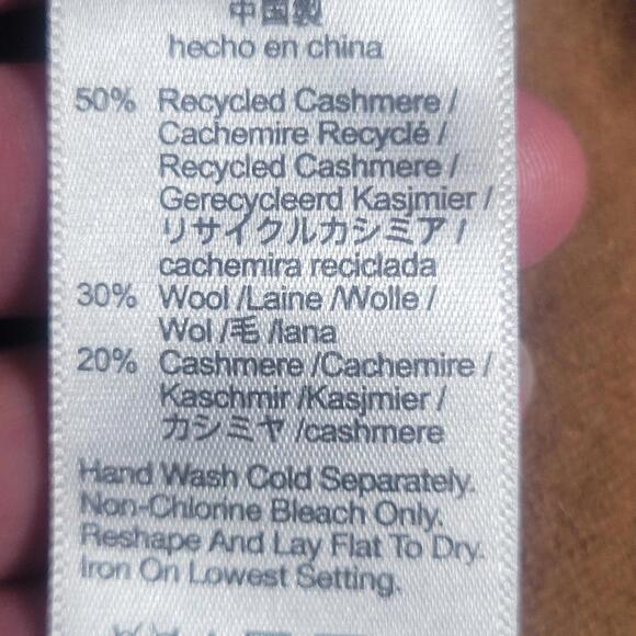 Madewell (Re)Sourced Wool Cashmere Camel Brn C-Neck Long Sleeve Dress - Size S - Picture 8 of 9